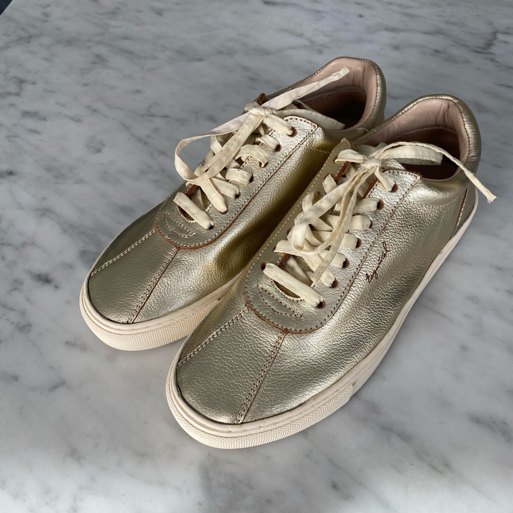 George Esquivel Weekender Gold Leather Women’s Sneakers